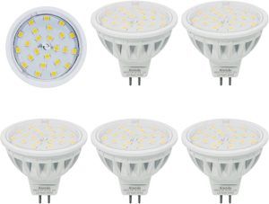 2 Ampoules GU5.3 - LED - 5W (équi 35W) = 450 Lm - 2700K / Lumière Chaude  (jaune) Et Chaleureuse