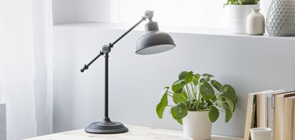 Isolé, lampe de bureau, lampe de bureau, lampadaire, lieu de