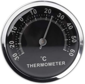 Thermomètre extérieur intérieur Grand thermomètre mural étanche ne  nécessite pas de batterie (noir)