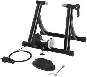 HOMCOM Home Trainer vélo support d'entrainement pliable pour vélo de route  VTT acier gris métal pas cher 