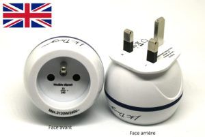 TESSAN Adaptateur Prise Anglaise, Adaptateur Prise UK avec 3 USB