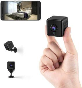Chronus Mini Caméra Espion Caméra Cachée HD 1080P Petite Caméra Sans Fil,  avec Détection de Mouvement Audio et Vision Nocturne-noir