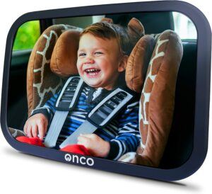 Miroir de siège arrière pour bébé – Miroir le plus grand et le plus stable  avec finition mate de qualité supérieure – Vue claire du bébé dans le siège  auto face à